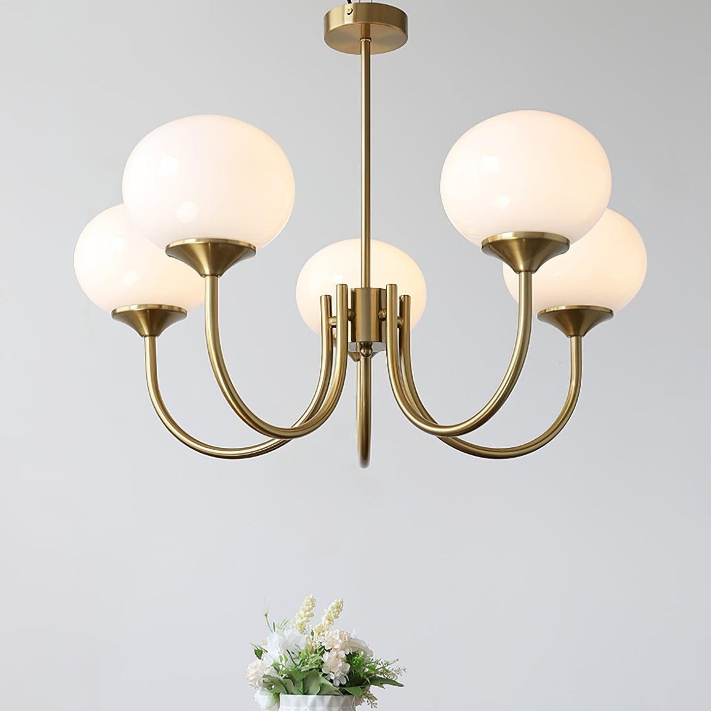 Moderne Deckenleuchte mit Rosa Glas & Gold – Stilvolle LED Lampe fürs Wohnzimmer