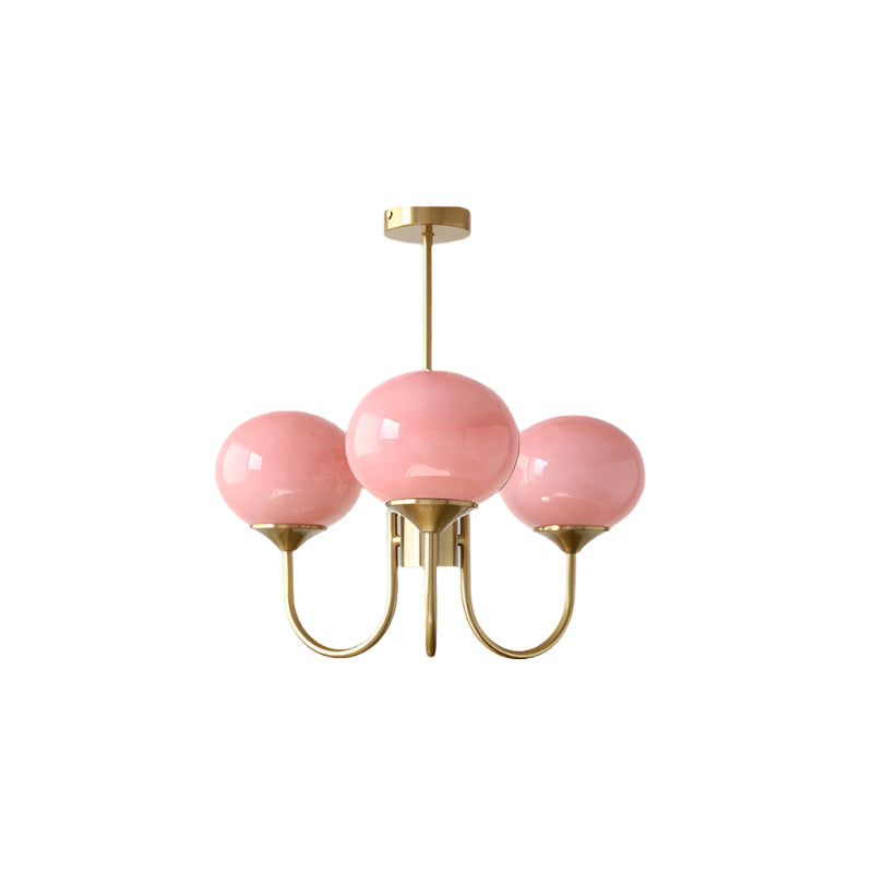 Moderne Deckenleuchte mit Rosa Glas & Gold – Stilvolle LED Lampe fürs Wohnzimmer