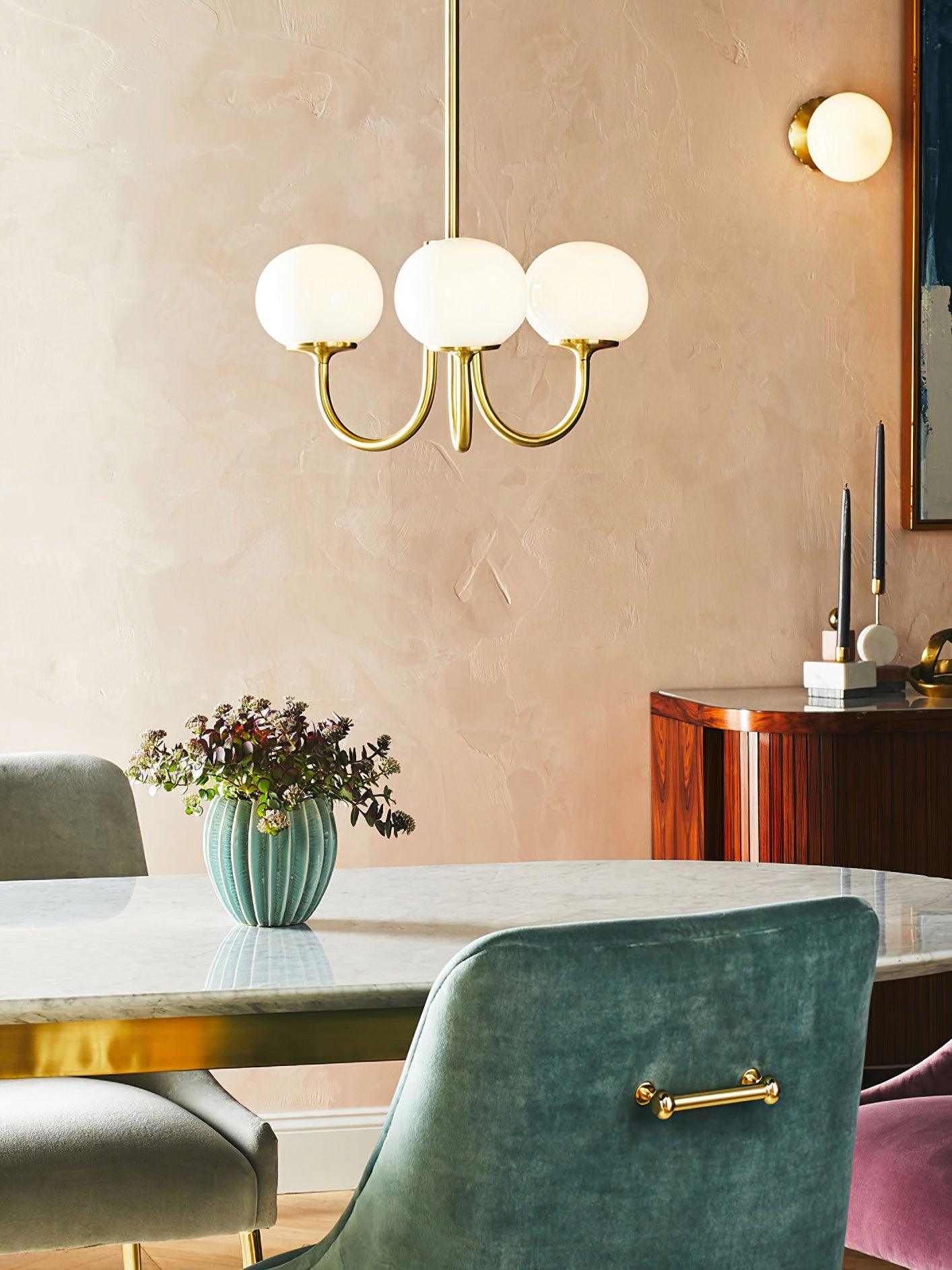Moderne Deckenleuchte mit Rosa Glas & Gold – Stilvolle LED Lampe fürs Wohnzimmer