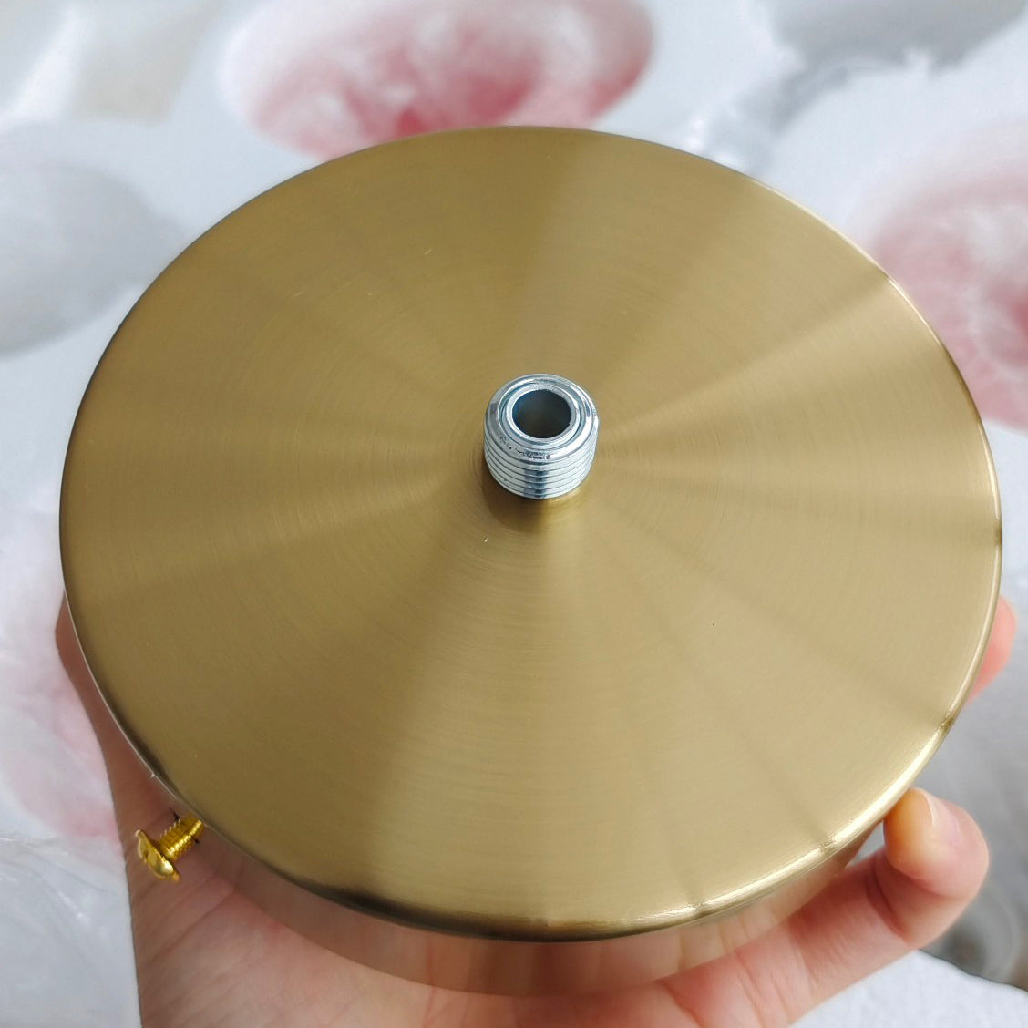 Moderne Deckenleuchte mit Rosa Glas & Gold – Stilvolle LED Lampe fürs Wohnzimmer