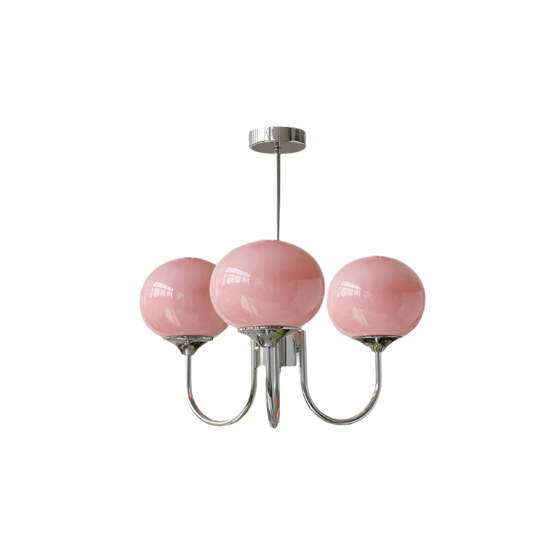 Moderne Deckenleuchte mit Rosa Glas & Gold – Stilvolle LED Lampe fürs Wohnzimmer