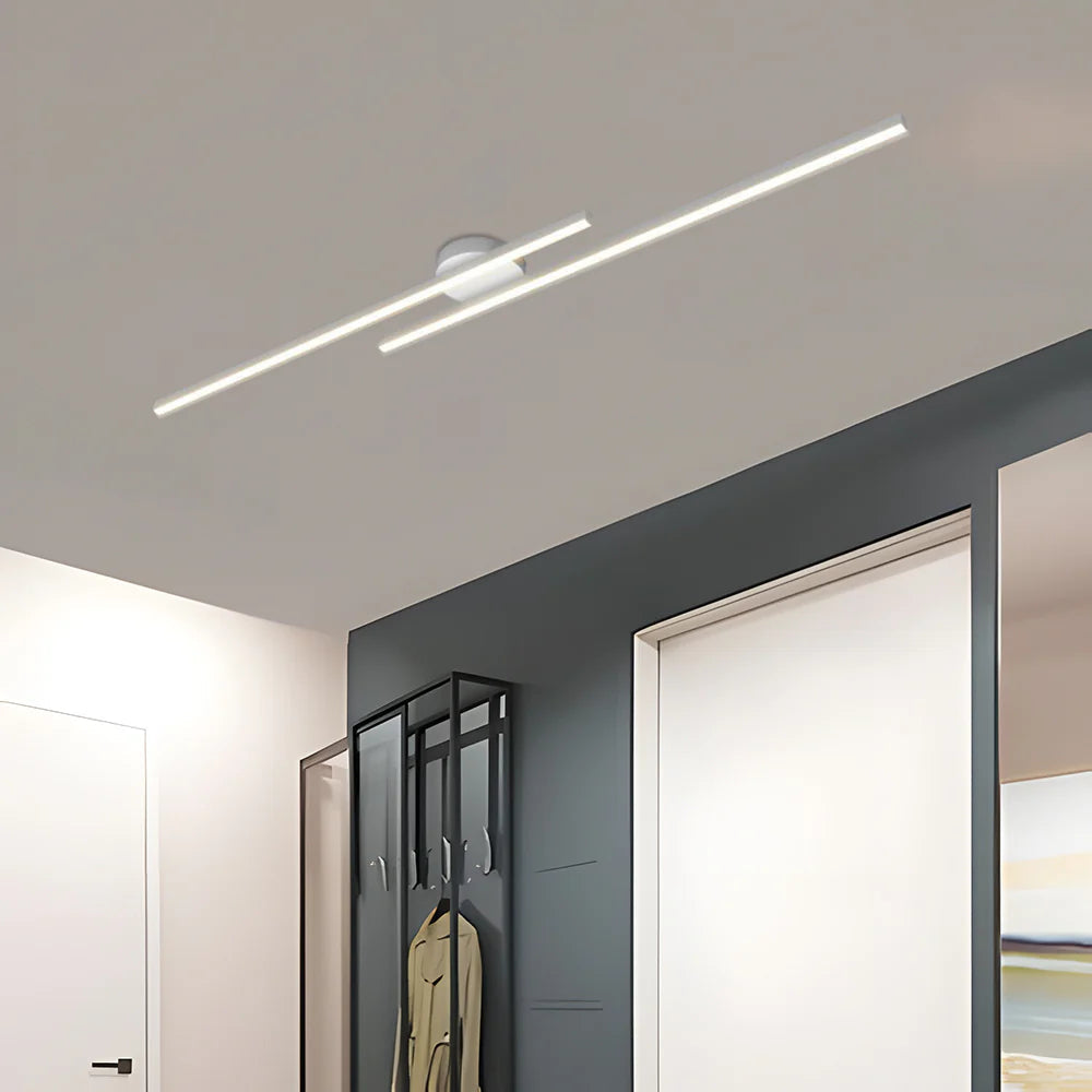 Längliche LED Deckenleuchte Aluminium – dimmbar & modern