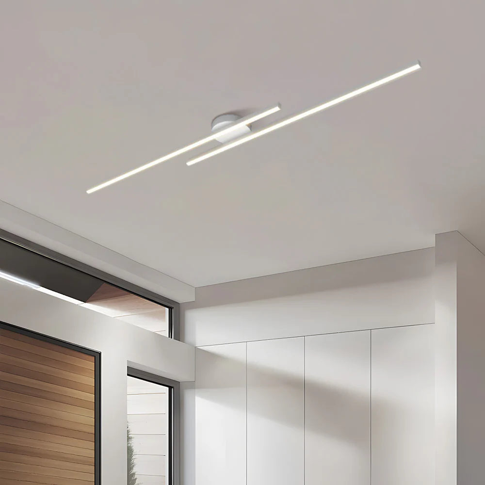 Längliche LED Deckenleuchte Aluminium – dimmbar & modern