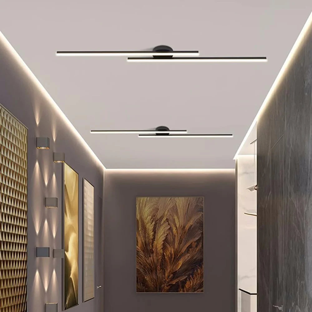 Längliche LED Deckenleuchte Aluminium – dimmbar & modern
