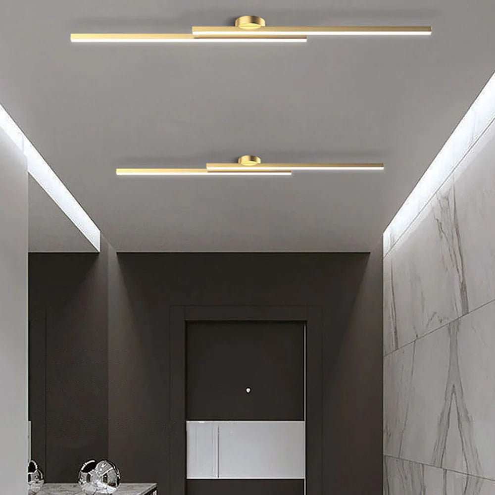 Längliche LED Deckenleuchte Aluminium – dimmbar & modern