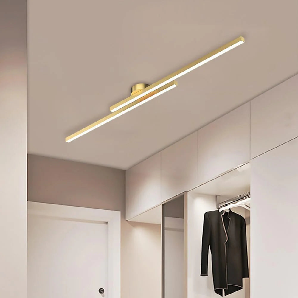 Längliche LED Deckenleuchte Aluminium – dimmbar & modern