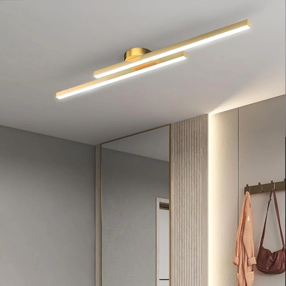Längliche LED Deckenleuchte Aluminium – dimmbar & modern