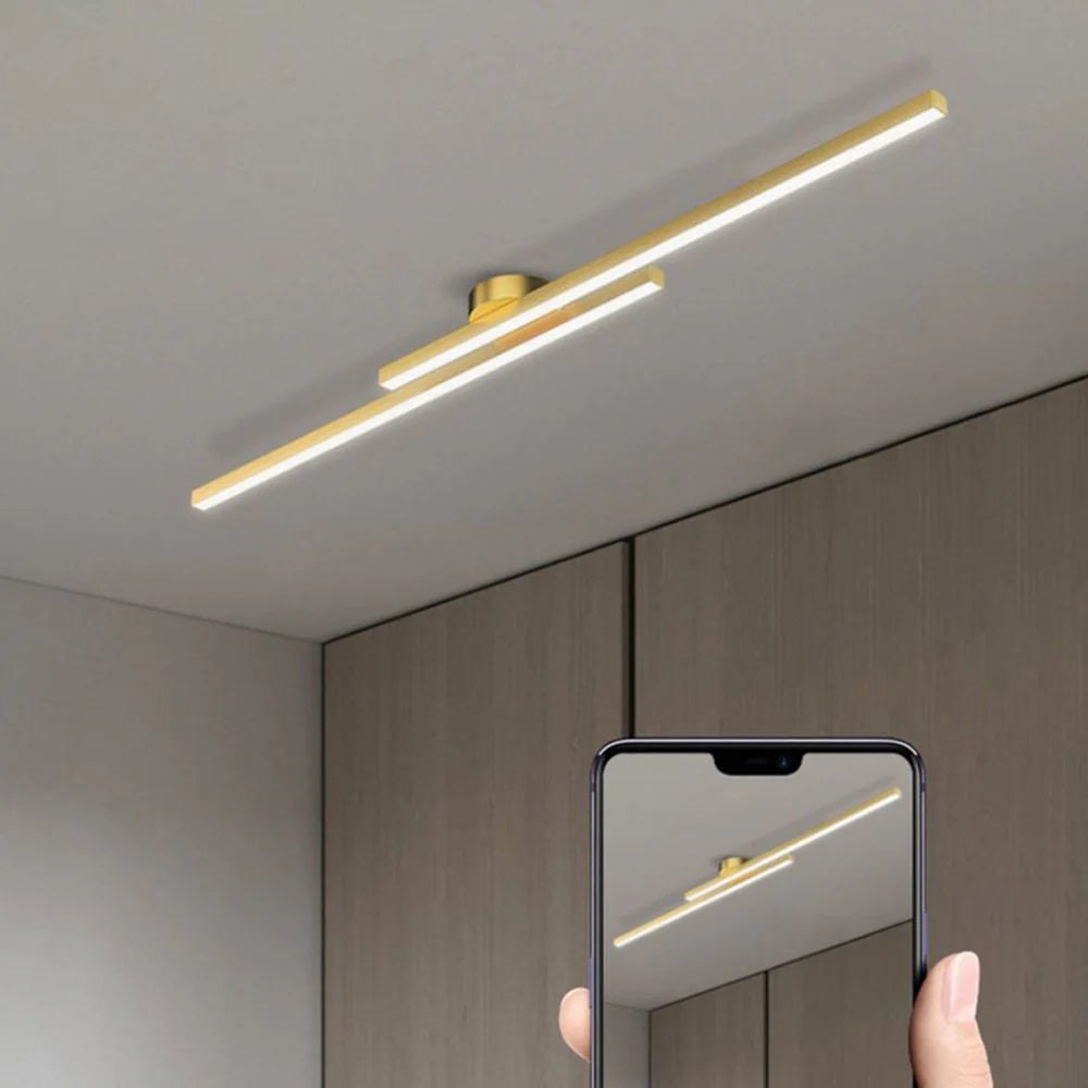 Längliche LED Deckenleuchte Aluminium – dimmbar & modern