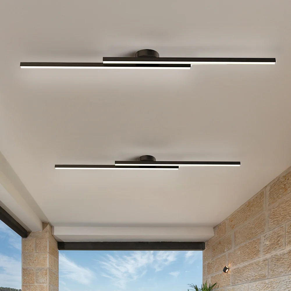 Längliche LED Deckenleuchte Aluminium – dimmbar & modern