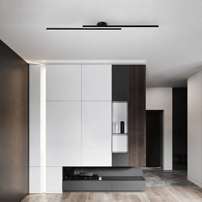 Längliche LED Deckenleuchte Aluminium – dimmbar & modern