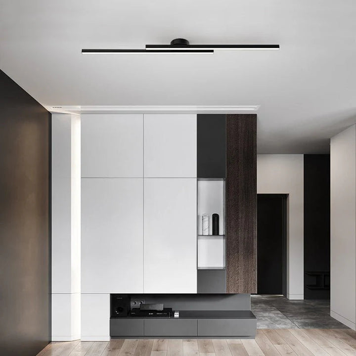 Längliche LED Deckenleuchte Aluminium – dimmbar & modern