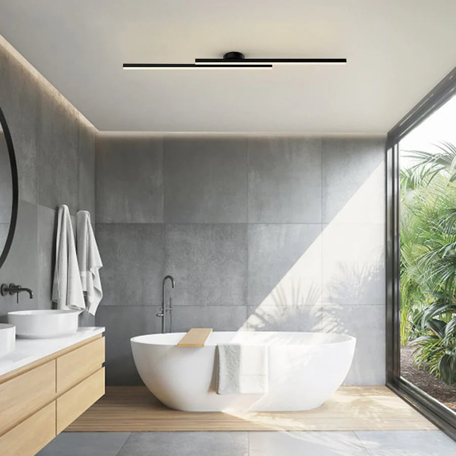 Längliche LED Deckenleuchte Aluminium – dimmbar & modern