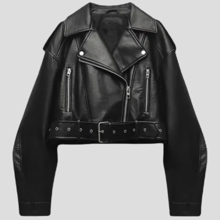 Damen Kurzjacke Mit Gürtel Und Tailliertem Schnitt