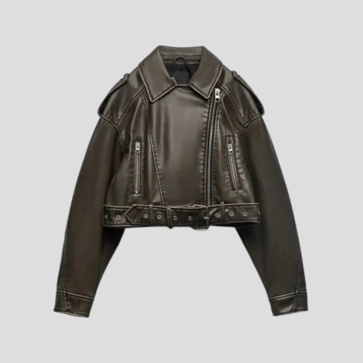 Damen Kurzjacke Mit Gürtel Und Tailliertem Schnitt