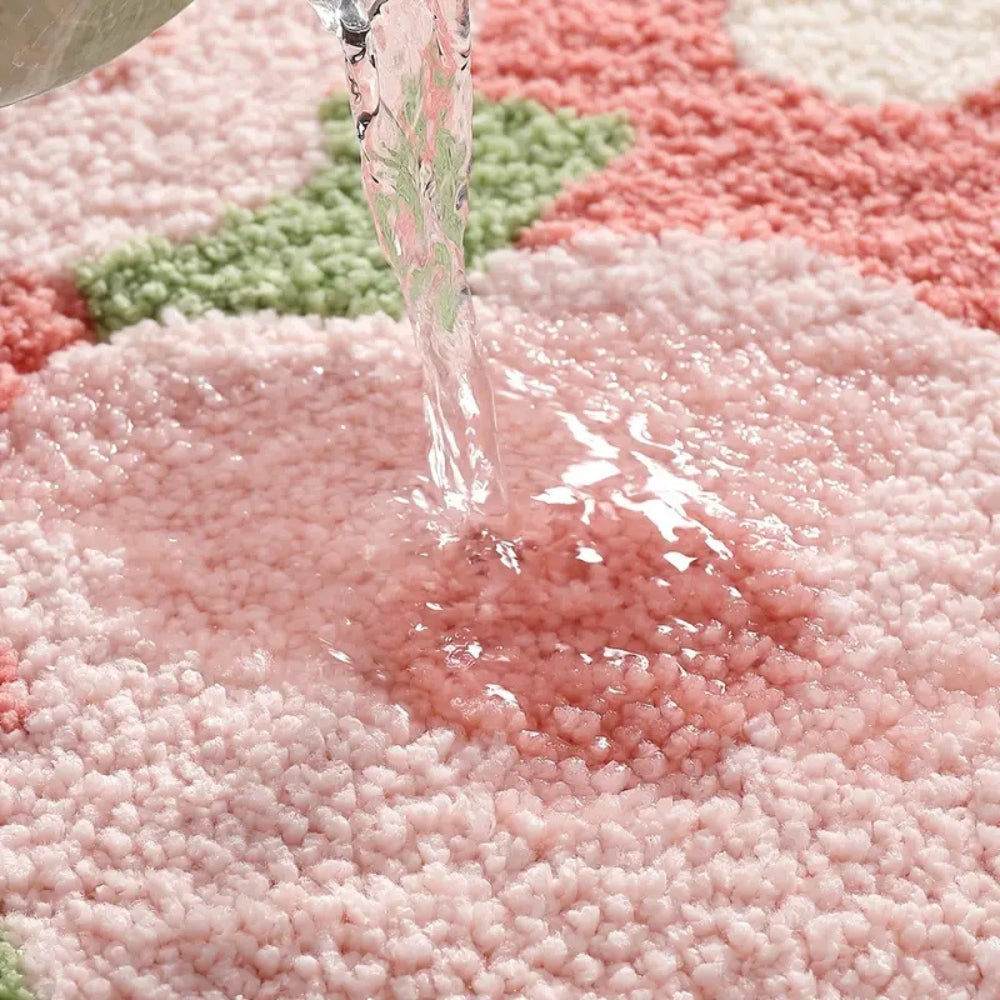 Badezimmermatte Naturmotiv – Rutschfeste Mikrofaser Matte mit Bergdesign