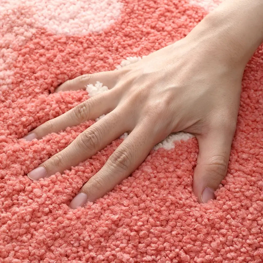 Badezimmermatte Naturmotiv – Rutschfeste Mikrofaser Matte mit Bergdesign
