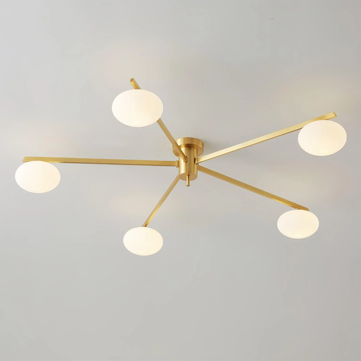 Moderne Deckenleuchte aus Metall und Glas im minimalistischen Design