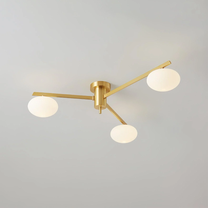Moderne Deckenleuchte aus Metall und Glas im minimalistischen Design