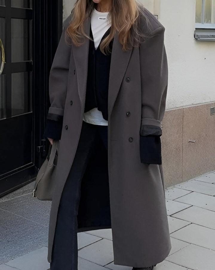 Damen Mantel Mit Doppelreihiger Knopfleiste Und Oversized Schnitt