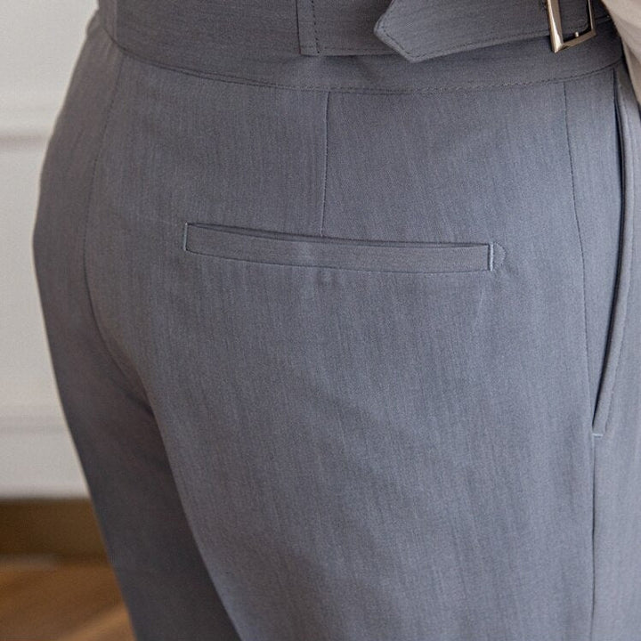 Herren Bundfaltenhose Mit Schnallenverschluss Und Klassischem Schnitt