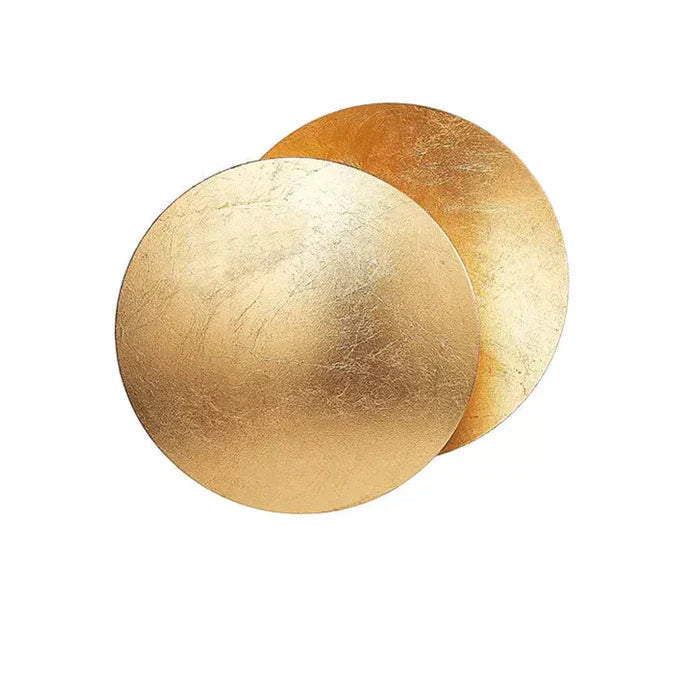Moderne LED Wandleuchte Lumi mit drehbarer Goldscheibe – Warmes Licht & Wandmontage