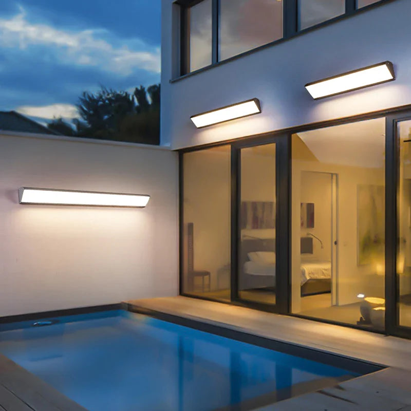 Elegante LED-Wandleuchte für den Außenbereich