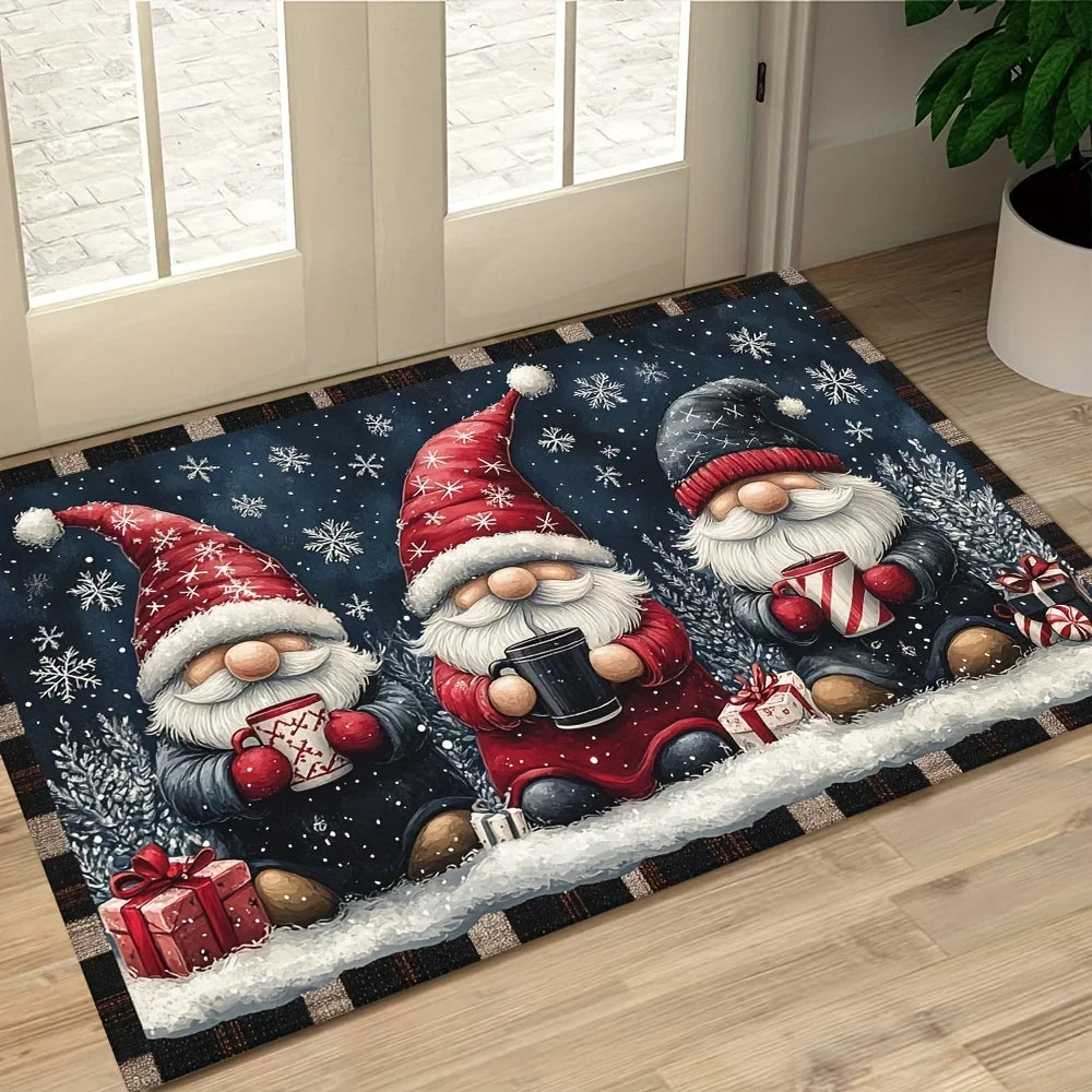 Weihnachtlicher Türvorleger mit Wichtelmotiv für Eingangsbereich und Flur