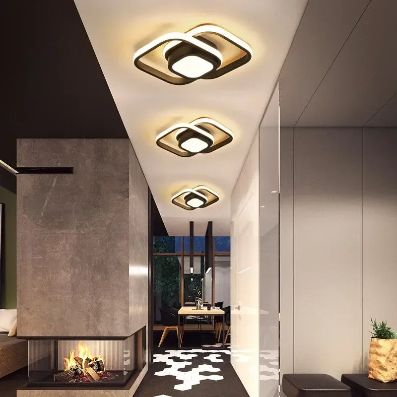 Moderne LED-Deckenleuchte mit kreativem 2-Ring-Design für Flur und Büro