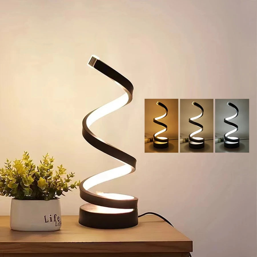 Moderne Spiral-Schreibtischlampe mit einstellbarer Intensität – Stilvolle Beleuchtung für Ihr Zuhause