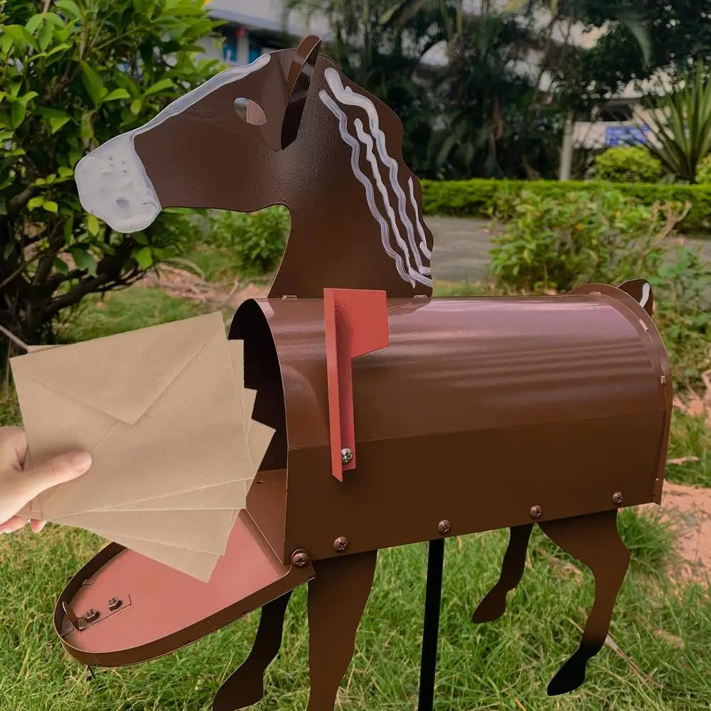 Künstlerischer wetterfester Briefkasten mit Tierskulptur für Garten und Einfahrt