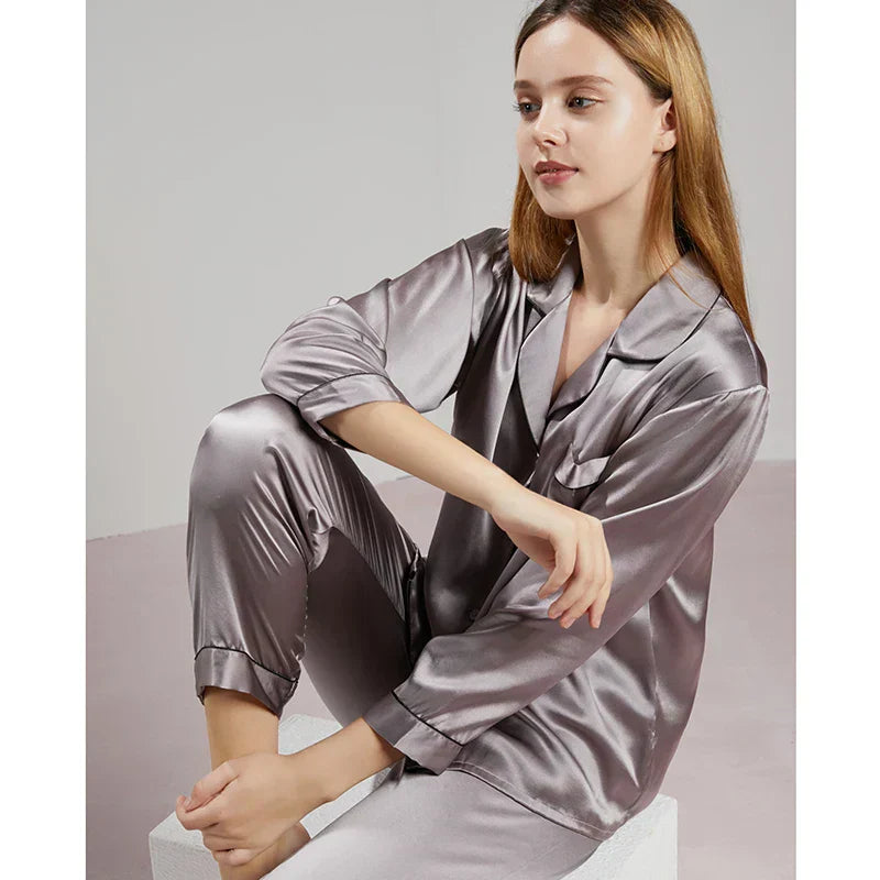 Damen Pyjama Set Aus Wildlederoptik Mit Zipp Details