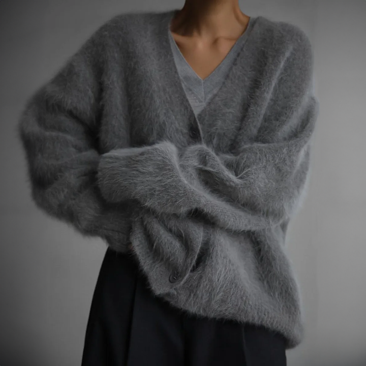 Damen Cardigan Mit V-Ausschnitt Und Elegantem Design