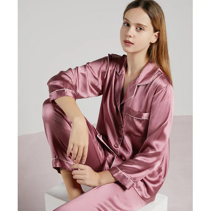 Damen Pyjama Set Aus Wildlederoptik Mit Zipp Details