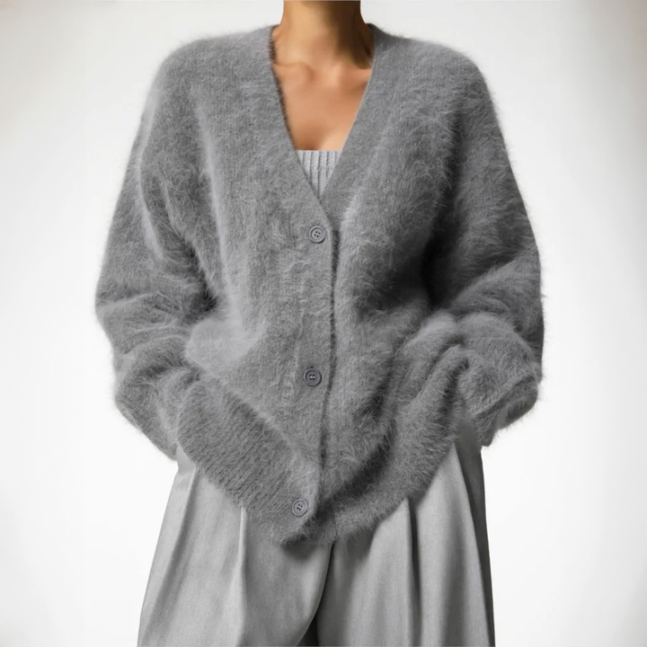 Damen Cardigan Mit V-Ausschnitt Und Elegantem Design