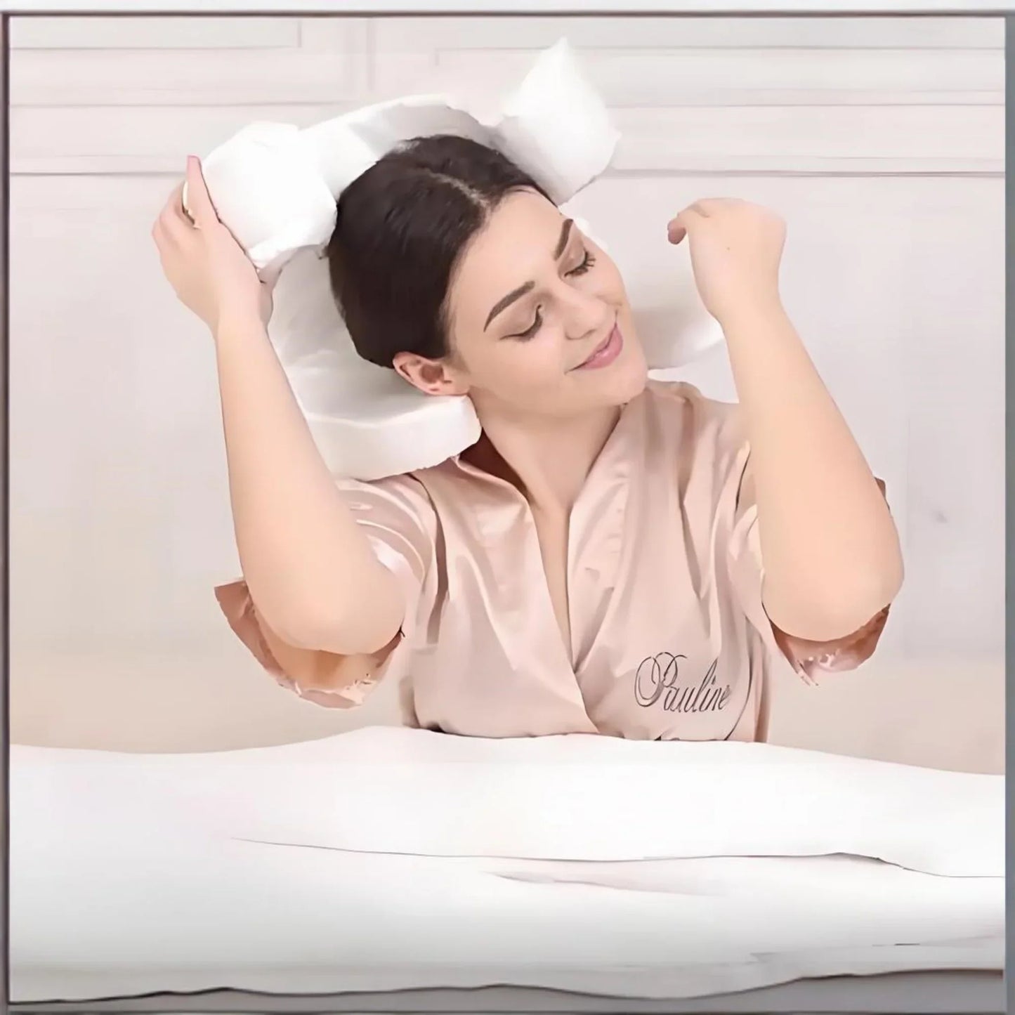 Anpassbares schlafkissen mit formstabilem memory-schaum und eleganter optik
