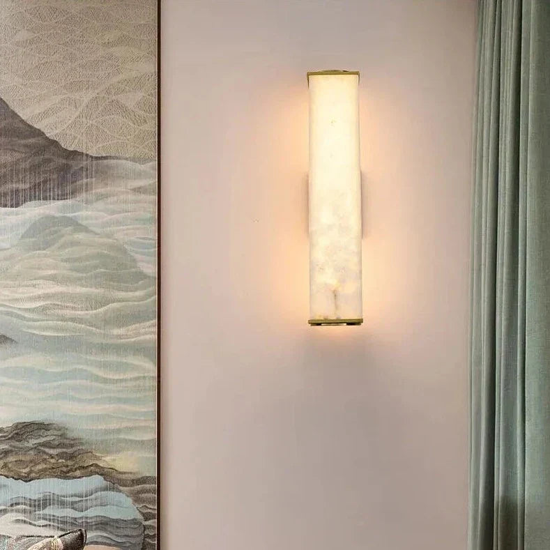 Luxuriöse moderne LED-Wandleuchte mit Steinoptik für Wohnzimmer