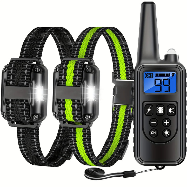Wasserdichtes Hundetrainingshalsband mit Fernbedienung – LED, Piepton & Vibra-Modi