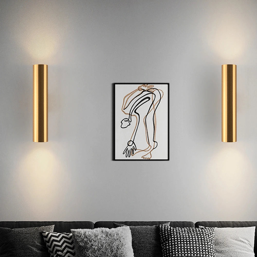 Moderne Wandleuchte aus Aluminium mit LED-Beleuchtung für Schlafzimmer und Flur