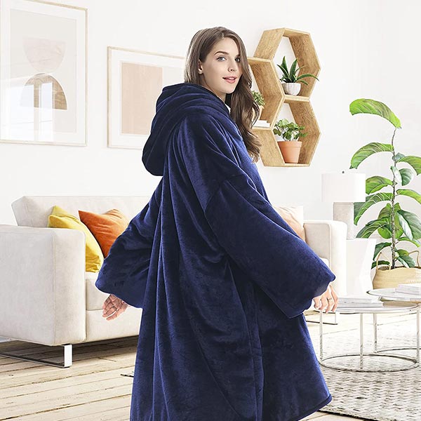 Damen Oversize Decken Sweatshirt Mit Kapuze