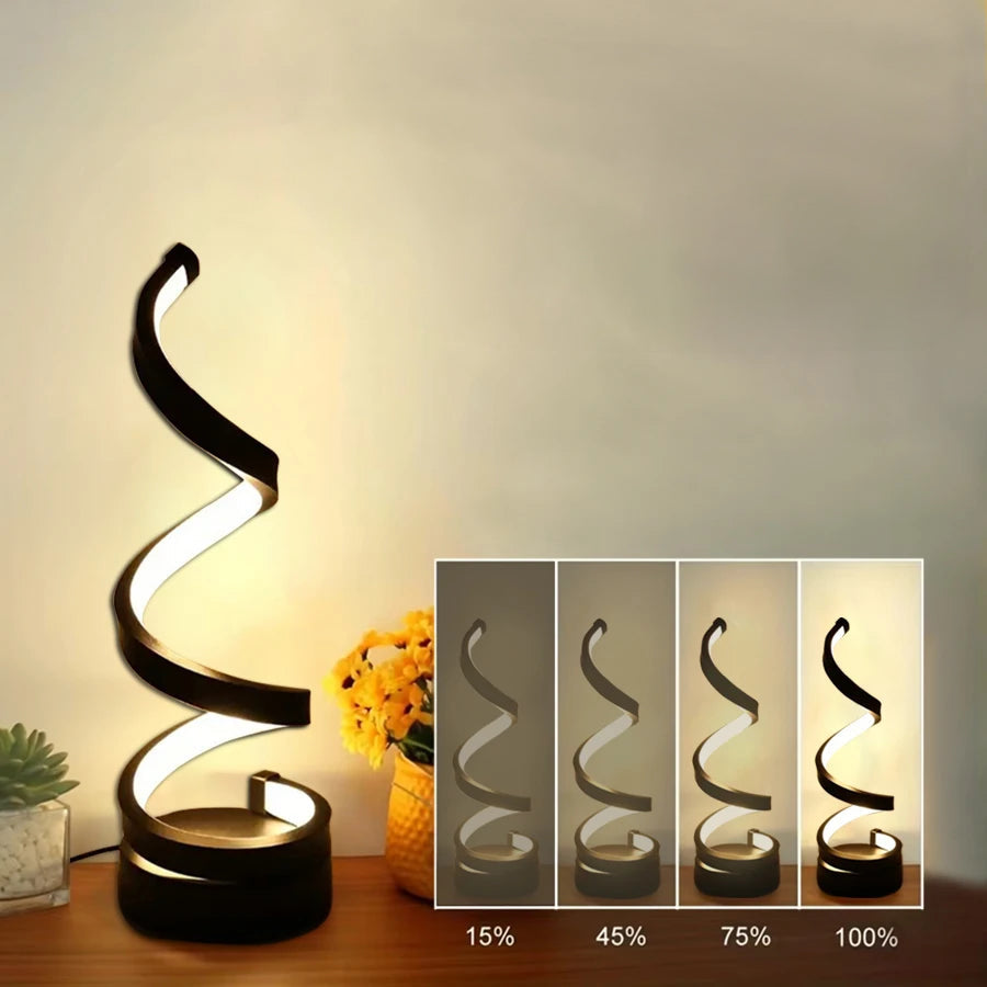Moderne Spiral-Schreibtischlampe mit einstellbarer Intensität – Stilvolle Beleuchtung für Ihr Zuhause