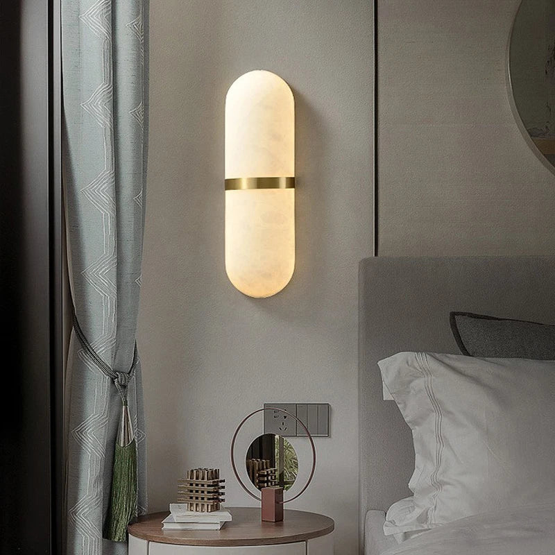 Skandinavische moderne LED-Wandleuchte mit Steinoptik für Wohnzimmer