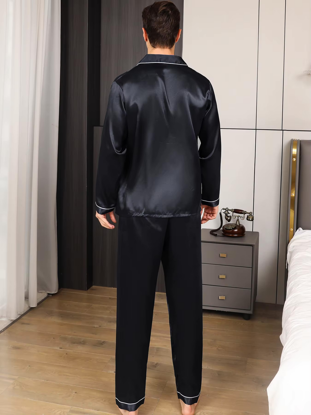 Herren Pyjama Set Aus Seiden Satin