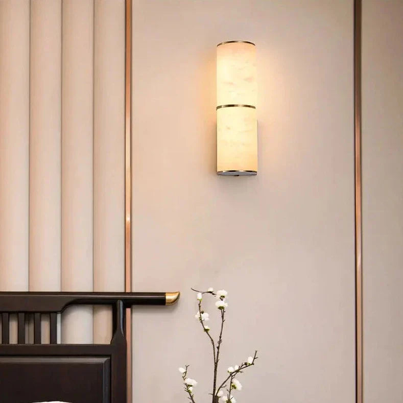 Luxuriöse moderne LED-Wandleuchte mit Steinoptik für Wohnzimmer