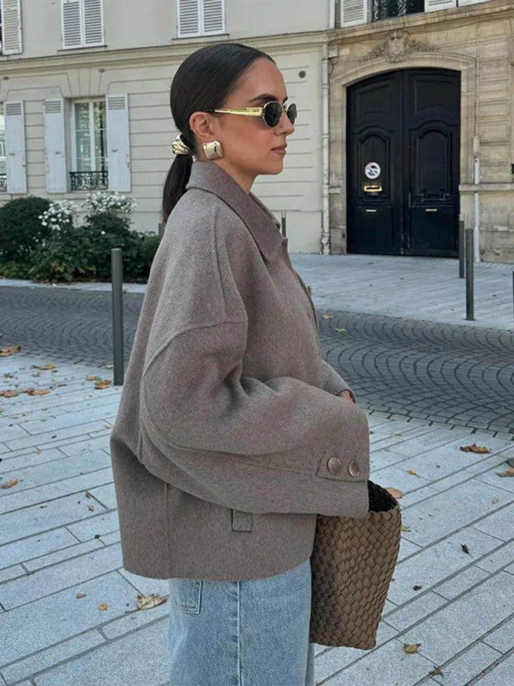 Damen Kurzjacke Mit Lockerem Schnitt