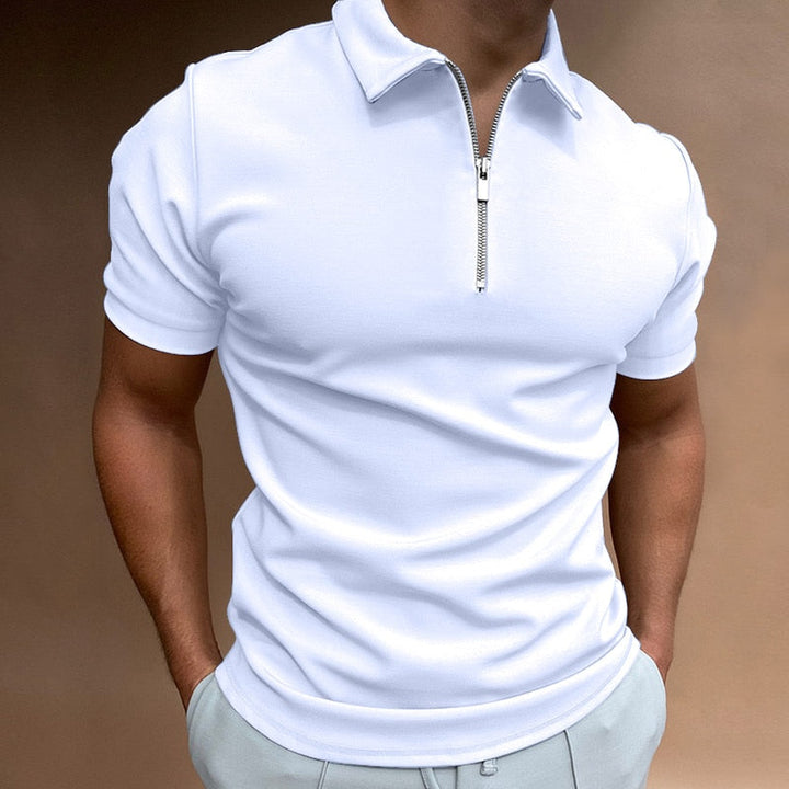 Herren Polo Shirt Mit Zipper Und Klassischem Kragen