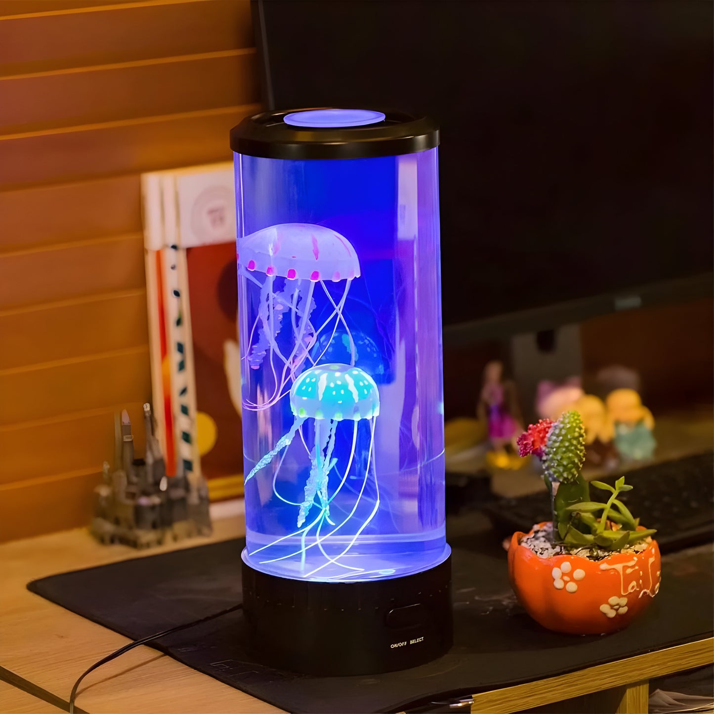 Quallen-Lava-Tischlampe – LED-Stimmungslicht mit realistischem Quallen-Effekt