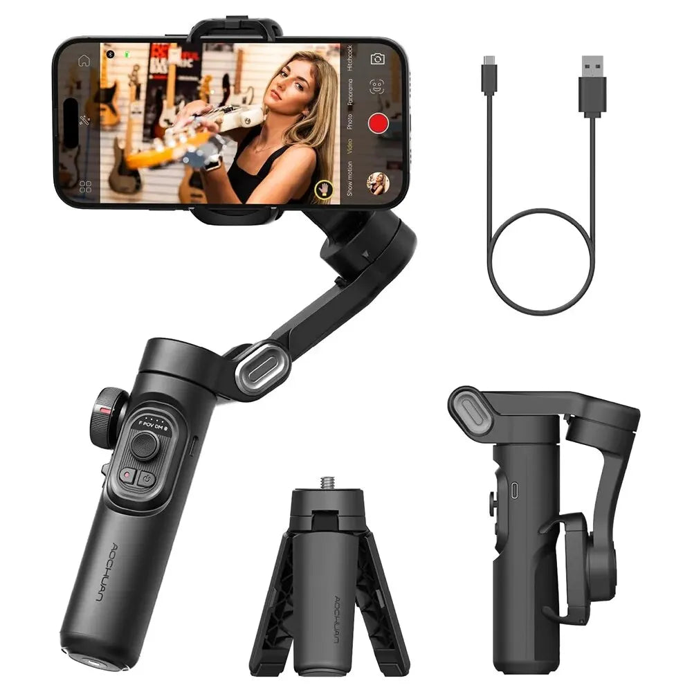 Smartphone Gimbal mit 3-Achsen Stabilisierung und AI Gesichtserkennung