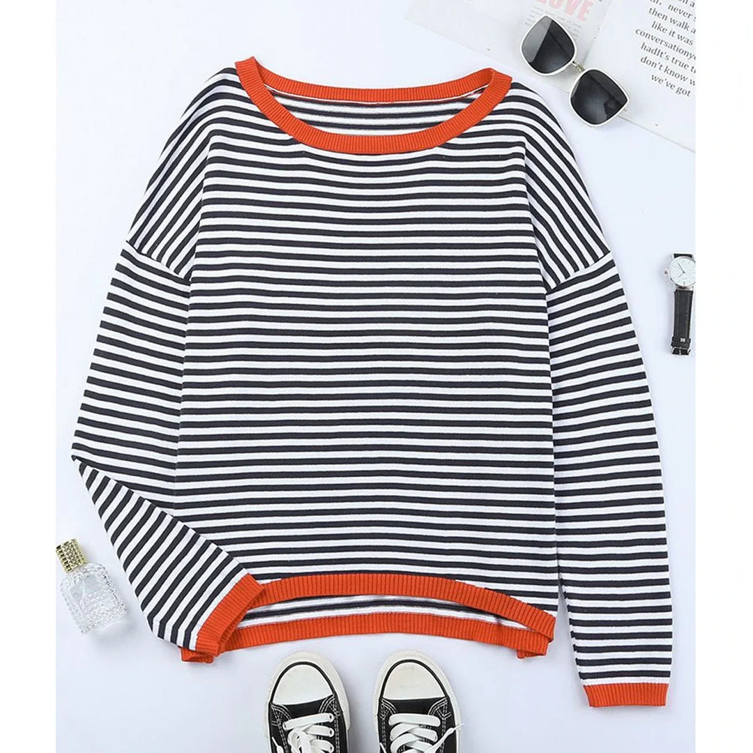 Damen Gestreiftes T Shirt Mit Elegantem Design
