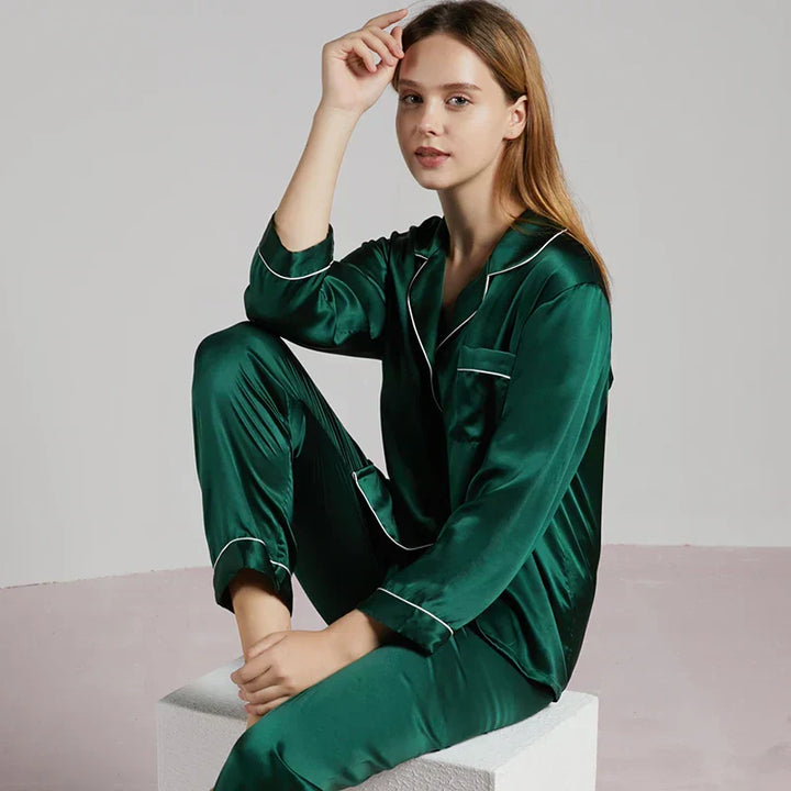 Damen Pyjama Set Aus Wildlederoptik Mit Zipp Details
