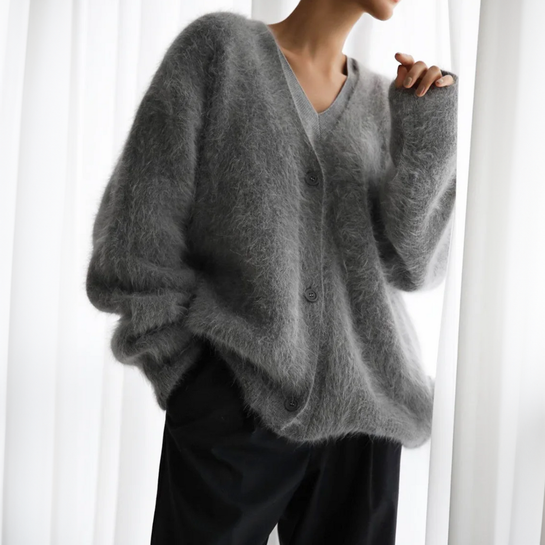Damen Cardigan Mit V-Ausschnitt Und Elegantem Design